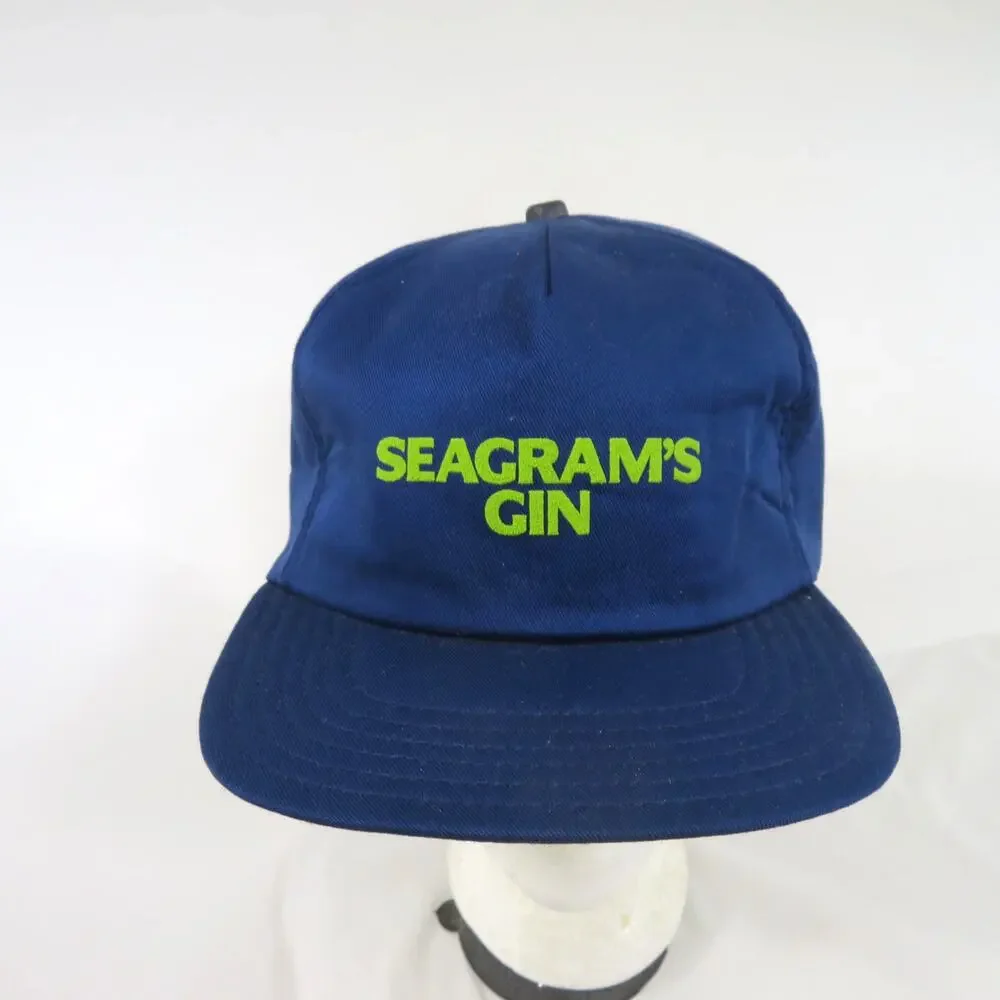 Seagram's Gin Trucker Hat Blue Green Snapback 1980s